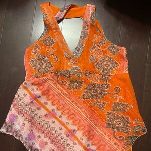 y2k asymmetrical halter top